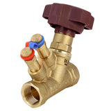 Static balancing valve Elephant VB0000P-T 25 bar brass, Threaded NPT/BSP connection with nipples