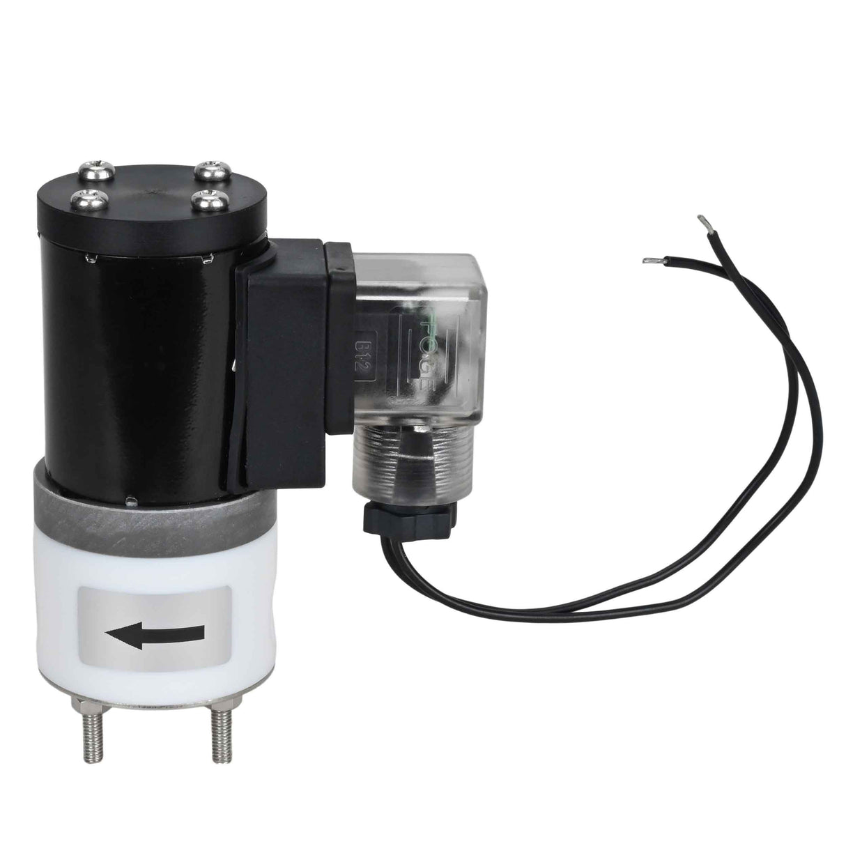 Two way normally closed direct acting electric solenoid valve Elephant DHF11 normally closed PTFE VITON G 24V, body material - PTFE, seal - Viton