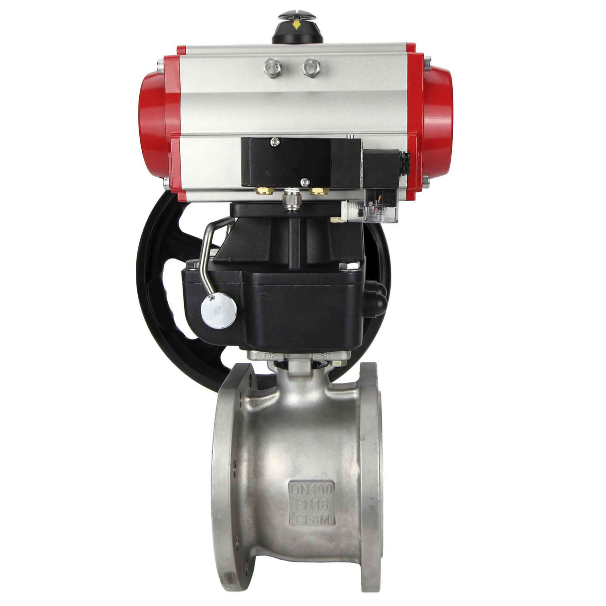 Stainless steel ball valve Elephant kchmfp-elephant-sa-hdm-4m310-110/220v, body material - stainless steel AISI 316, ball material - stainless steel AISI 316, seal - PTFE, pneumatic actuator operated