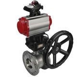 Stainless steel ball valve Elephant kchmfp-elephant-sa-hdm-4m310-110/220v-apl-210n, body material - stainless steel AISI 316, ball material - stainless steel AISI 316, seal - PTFE, pneumatic actuator operated