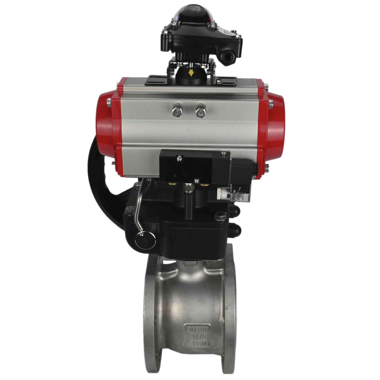 Stainless steel ball valve Elephant kchmfp-elephant-sa-hdm-4m310-110/220v-apl-210n, body material - stainless steel AISI 316, ball material - stainless steel AISI 316, seal - PTFE, pneumatic actuator operated