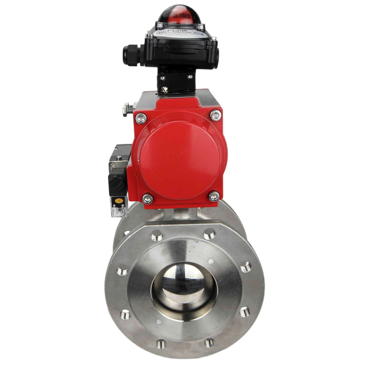 Stainless steel ball valve Elephant kchmfp-elephant-sa-4m310-110/220v-apl-210n, body material - stainless steel AISI 316, ball material - stainless steel AISI 316, seal - PTFE, pneumatic actuator operated