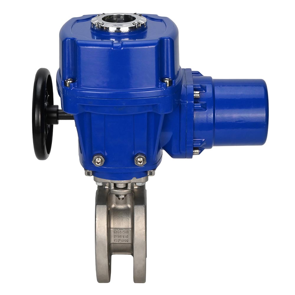 Stainless steel ball valve Elephant-BVсFP.316.200 16 bar full port, compact flanged, quarter-turn electric actuator Elephant QT-W (M) 220 V