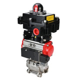 Ball valves Elephant BV3232P(3pc)-FP-W-ISO-H 16 bar/25, full bore for welding, stainless steel SS316, seal - PTFE, with double-acting PA-DA pneumatic actuator, with pneumatic distributor 4V320-10 220V, with LSU APL-410N EX