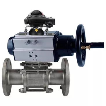 Ball valves Elephant BV3232P-FP-Fb-ISO-H DN80-100 16 bar full bore wafer, body - stainless steel 316, seal - PTFE, with pneumatic actuator Elephant PA-DA-105-1 and BKV APL-210N