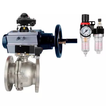 Ball valves Elephant BV3232P(2pc)-FP-F-ISO-H DN80-100 16 bar, full bore flanged, stainless steel SS316, seal - PTFE, with pneumatic actuator PA-DA-105-1 double acting, with pneumatic distributor 4M310-08 220V , with BKV APL-410N EX, with AFC2000 BPV