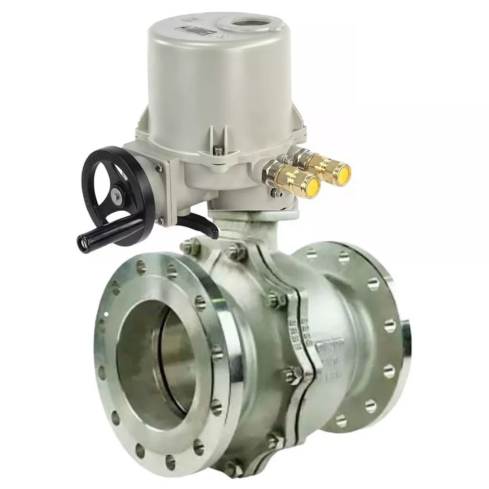 Ball valves Elephant BV3232P(2pc)-FP-F-ISO-R DN200 16 bar full bore flanged, body - stainless steel 316, with 1/4-turn explosion-proof electric drive GZ-OFV(M) 380V