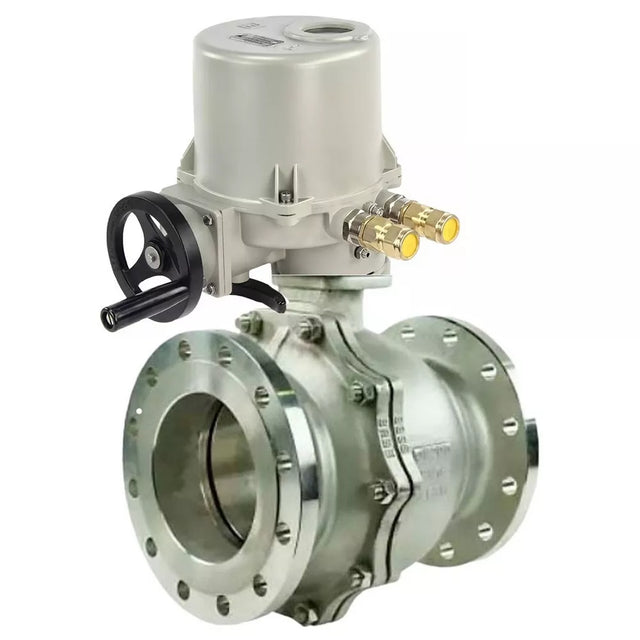 Ball valves Elephant BV3232P(2pc)-FP-F-ISO-R DN200 16 bar full bore flanged, body - stainless steel 316, with 1/4-turn electric drive GZ-OF(M) 380V