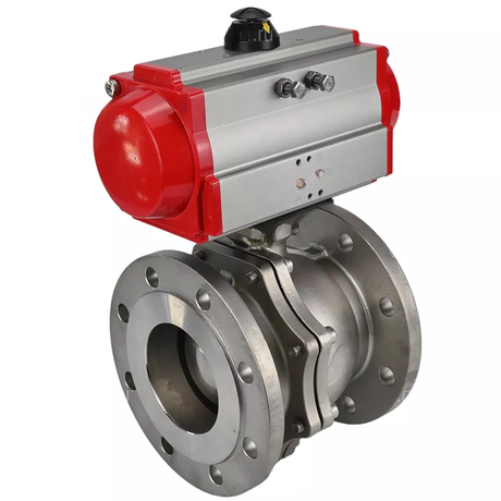 Ball valves Elephant BV3232P(2pc)-FP-F-ISO-R DN200-300 16 bar full bore flanged, body - stainless steel 316, with pneumatic actuator PA-SA with return springs and pneumatic distributor 4V320-08 220V