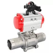 Ball valves Elephant BV3131P(3pc)-FP-W-ISO-H LONG DN10-150 full bore, body - stainless steel 304, welded, with pneumatic actuator Elephant PA-DA and limit switch block APL-210N