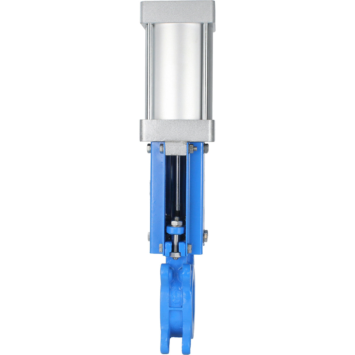 Knife gate valve Elephant GVKR3131M-1W-Fb-2P, body material - stainless steel AISI 304, knife material - stainless steel AISI 304, seal - metal, pneumatic actuator