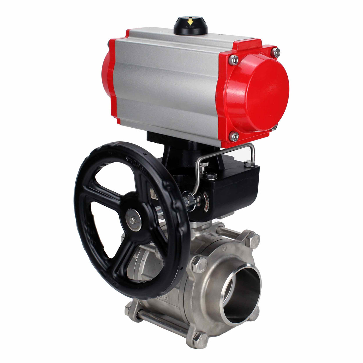 Stainless steel ball valve Elephant kshpp-316200-da-4m310-110/220-hdm, body material - stainless steel AISI 316, ball material - stainless steel AISI 316, seal - PTFE, pneumatic actuator operated