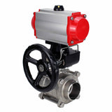 Stainless steel ball valve Elephant kshpp-316200-da-4m310-110/220-hdm, body material - stainless steel AISI 316, ball material - stainless steel AISI 316, seal - PTFE, pneumatic actuator operated