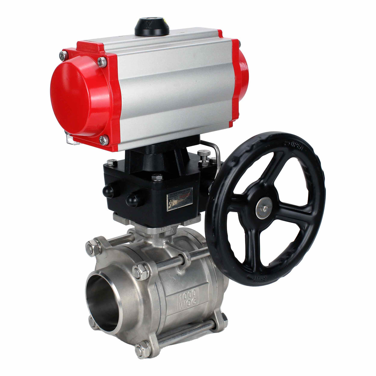 Stainless steel ball valve Elephant kshpp-316200-da-4m310-24-hdm, body material - stainless steel AISI 316, ball material - stainless steel AISI 316, seal - PTFE, pneumatic actuator operated