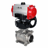 Stainless steel ball valve Elephant kshpp-316200-da-4m310-110/220-hdm, body material - stainless steel AISI 316, ball material - stainless steel AISI 316, seal - PTFE, pneumatic actuator operated