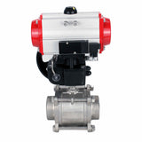 Stainless steel ball valve Elephant kshpp-316200-da-4m310-110/220-hdm, body material - stainless steel AISI 316, ball material - stainless steel AISI 316, seal - PTFE, pneumatic actuator operated