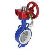 Water Butterfly Valve Elephant WCB-316L-PTFE-HGBF, body material - carbon steel WCB, disk material - stainless steel AISI 316L, seal - PTFE, gear operated