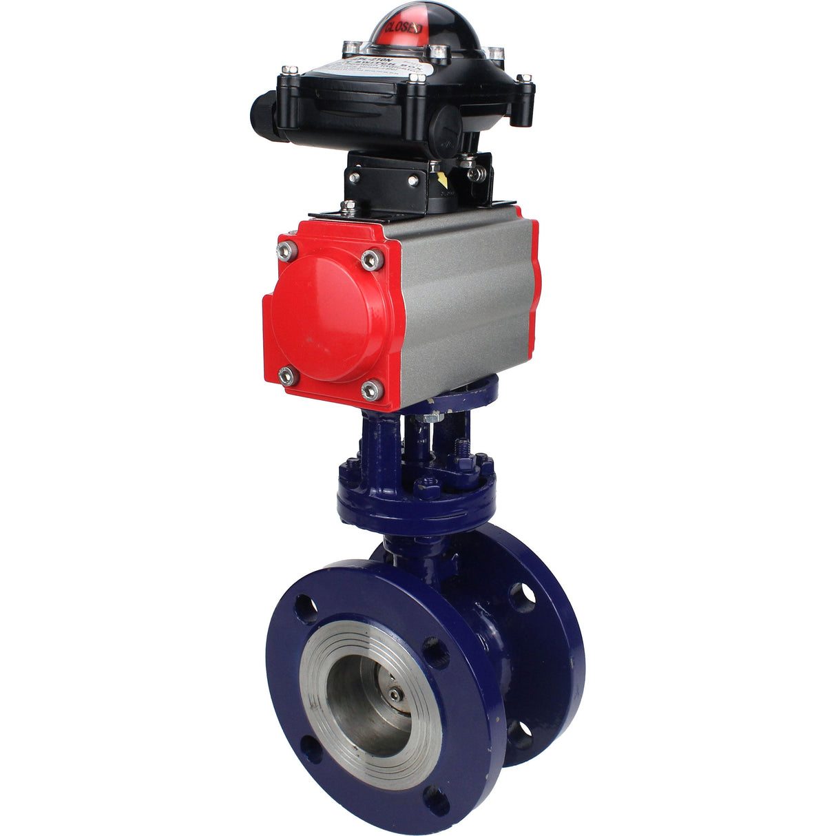 Water Butterfly Valve Elephant WBV3EX-3432M-1W-F-ISO, body material - Carbon steel, disk material - Stainless steel AISI 316, seal - Metal, pneumatic actuator PA-DA double action, LSU APL-210N
