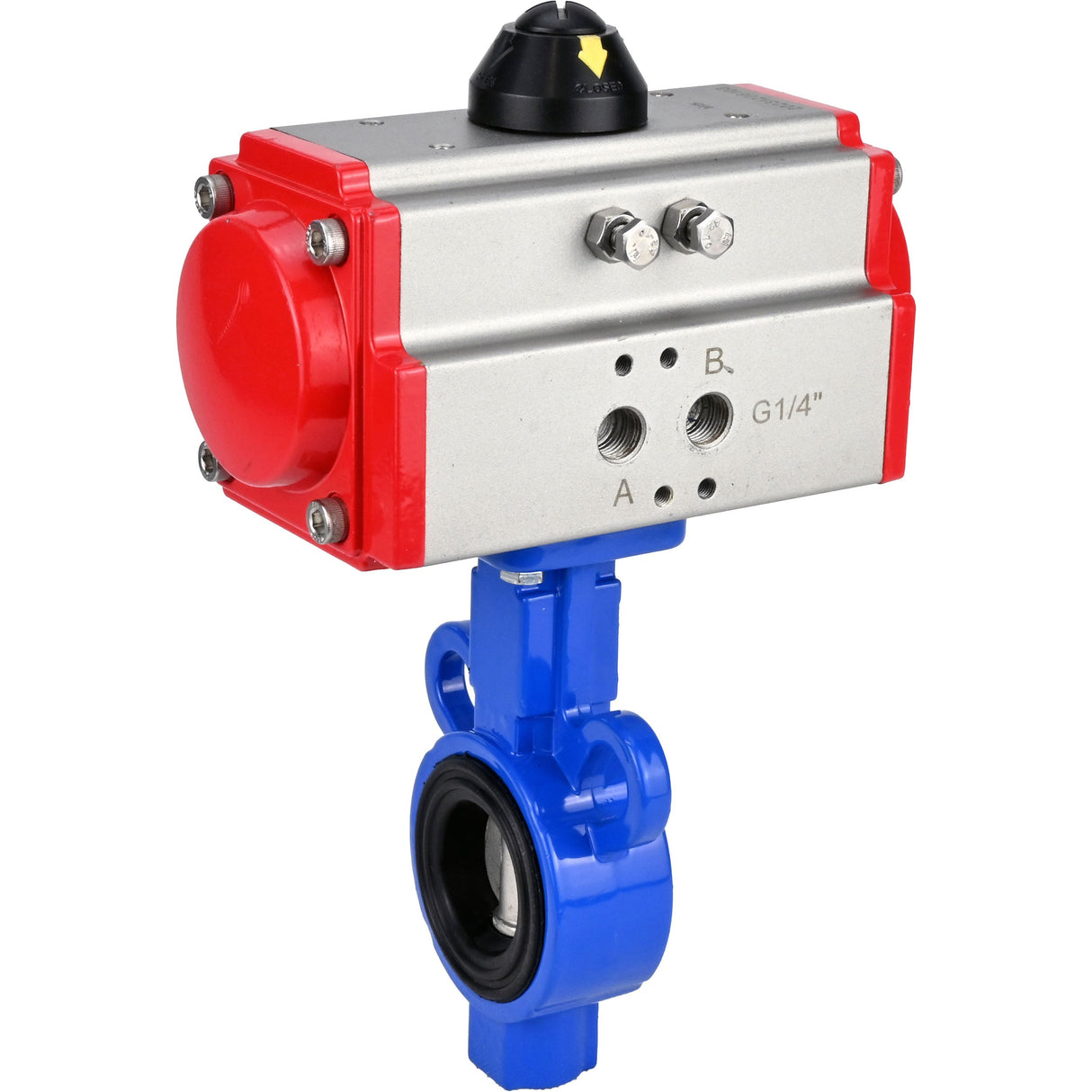 Water Butterfly Valve Elephant al-316l-epdm-elephant-sa, body material - aluminium alloy, disk material - stainless steel AISI 316L, seal - EPDM, pneumatic actuator operated