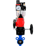 Water Butterfly Valve Elephant al-316l-epdm-elephant-da-4m310-110/220-hdm-afc2000, body material - aluminium alloy, disk material - stainless steel AISI 316L, seal - EPDM, pneumatic actuator operated