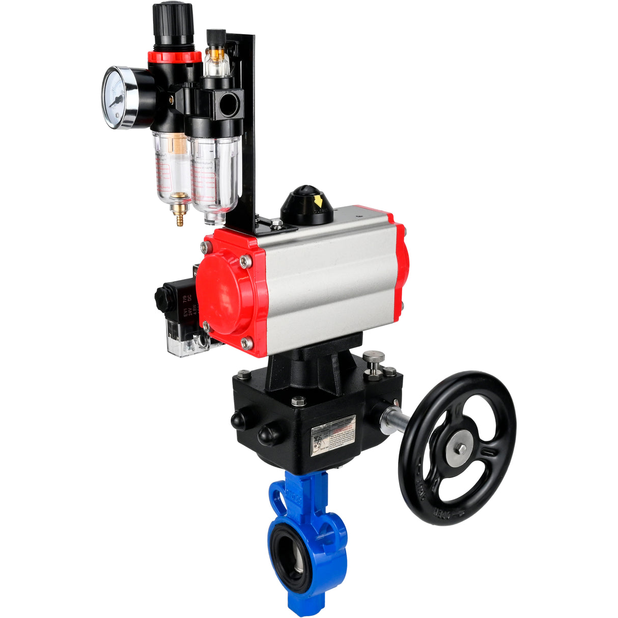 Water Butterfly Valve Elephant al-316l-epdm-elephant-da-4m310-110/220-hdm-afc2000, body material - aluminium alloy, disk material - stainless steel AISI 316L, seal - EPDM, pneumatic actuator operated