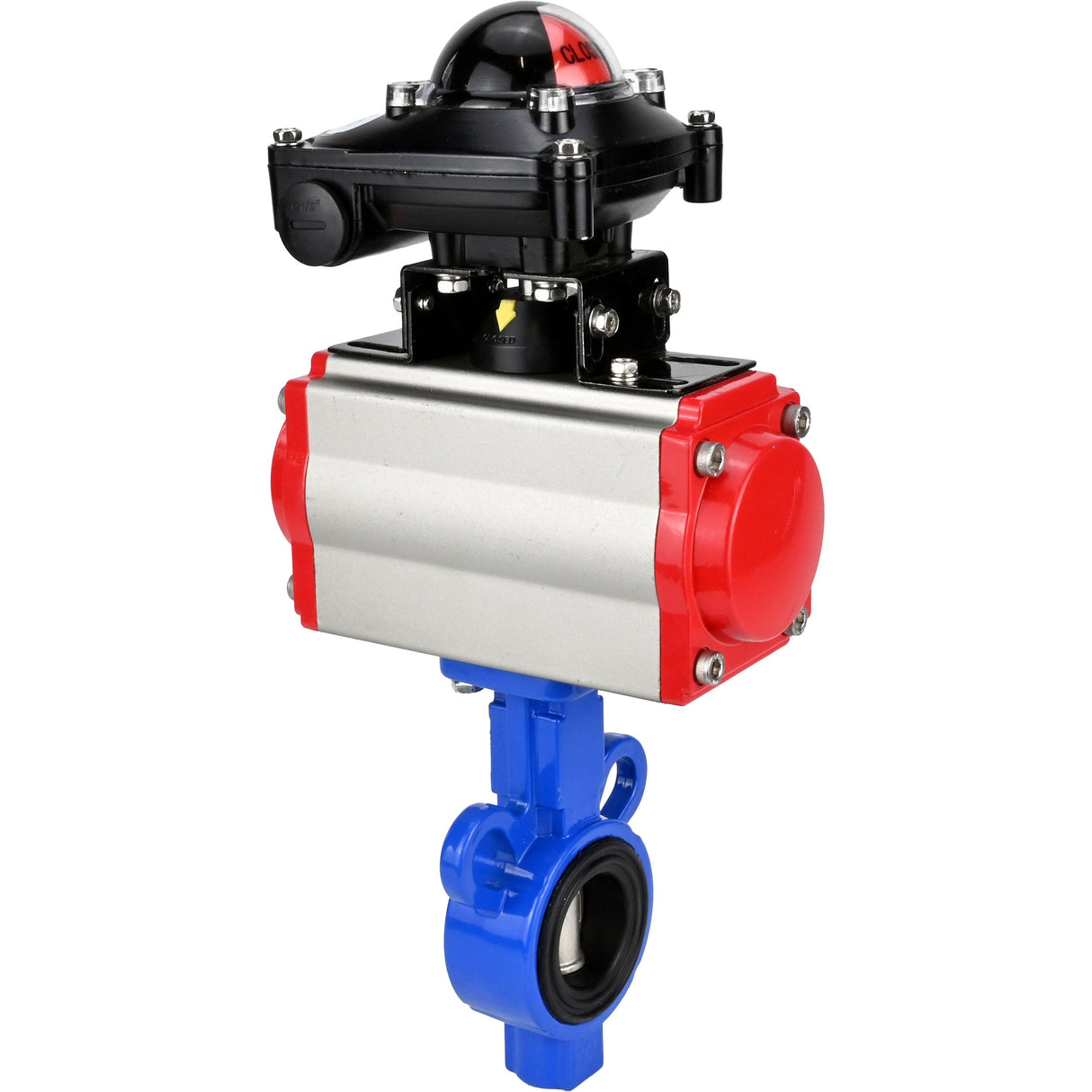 Water Butterfly Valve Elephant al-316l-epdm-elephant-da-apl210n, body material - aluminium alloy, disk material - stainless steel AISI 316L, seal - EPDM, pneumatic actuator operated