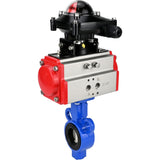 Water Butterfly Valve Elephant al-316l-epdm-elephant-da-apl210n, body material - aluminium alloy, disk material - stainless steel AISI 316L, seal - EPDM, pneumatic actuator operated