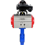 Water Butterfly Valve Elephant al-316l-epdm-elephant-da-apl210n, body material - aluminium alloy, disk material - stainless steel AISI 316L, seal - EPDM, pneumatic actuator operated