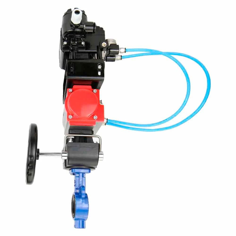 Water Butterfly Valve Elephant al-316l-epdm-elephant-da-yt1000rsi-hdm, body material - aluminium alloy, disk material - stainless steel AISI 316L, seal - EPDM, pneumatic actuator operated