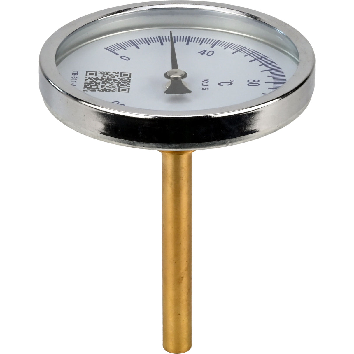 Bimetallic axial thermometers Elephant TB-311-A1.5 PN10-24, stainless steel, length of immersion part 46-200mm, accuracy class - 1.5