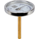 Bimetallic axial thermometers Elephant TB-311-A1.5 PN10-24, stainless steel, length of immersion part 46-200mm, accuracy class - 1.5