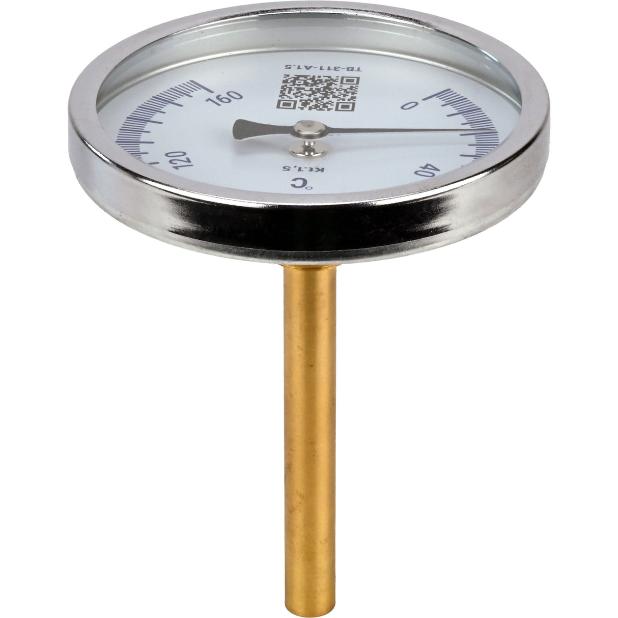 Bimetallic axial thermometers Elephant TB-311-A1.5 PN10-24, stainless steel, length of immersion part 46-200mm, accuracy class - 1.5