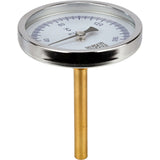 Bimetallic axial thermometers Elephant TB-311-A1.5 PN10-24, stainless steel, length of immersion part 46-200mm, accuracy class - 1.5