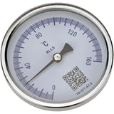 Bimetallic axial thermometers Elephant TB-311-A1.5 PN10-24, stainless steel, length of immersion part 46-200mm, accuracy class - 1.5