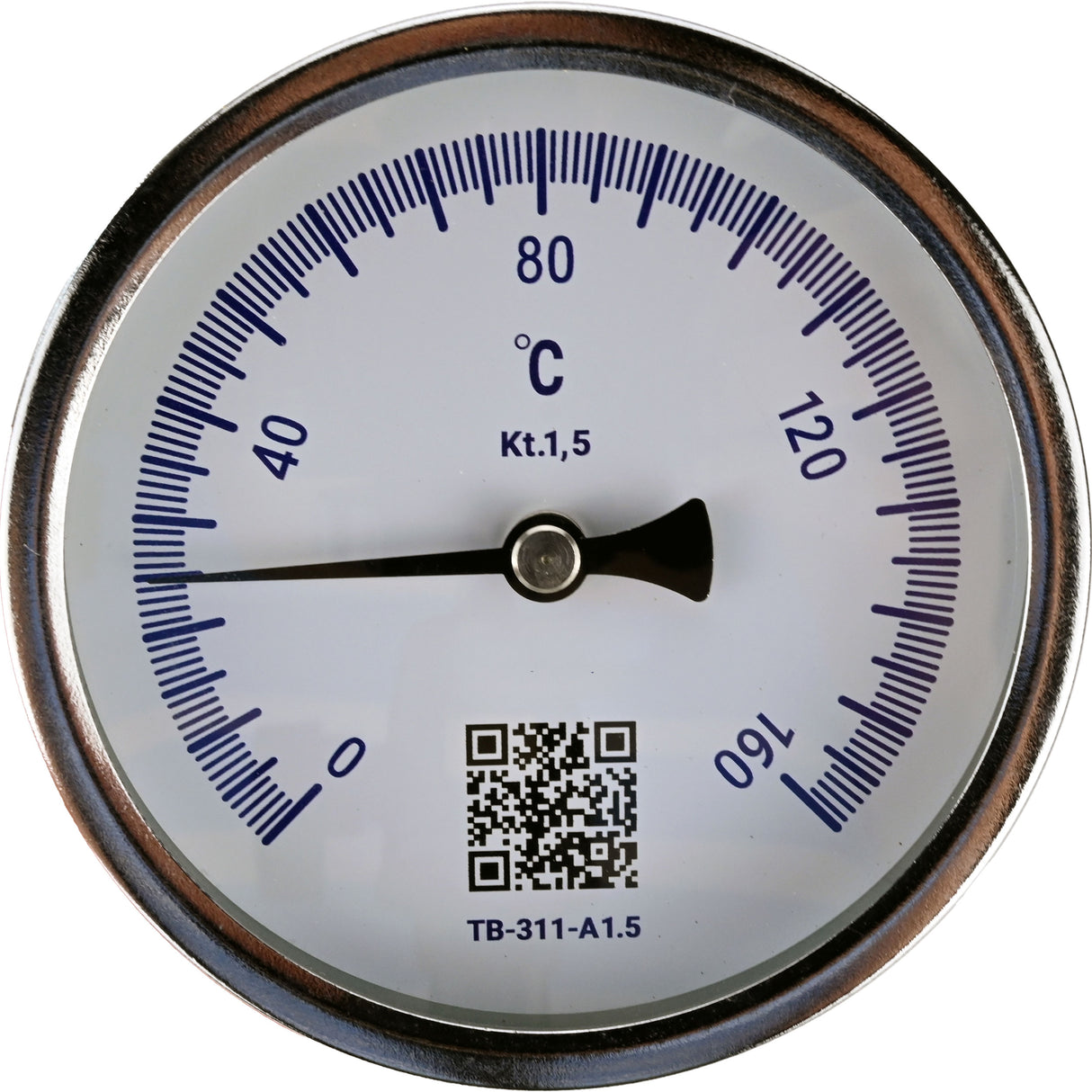 Bimetallic axial thermometers Elephant TB-311-A1.5 PN10-24, stainless steel, length of immersion part 46-200mm, accuracy class - 1.5