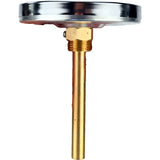 Bimetallic axial thermometers Elephant TB-311-A1.5 PN10-24, stainless steel, length of immersion part 46-200mm, accuracy class - 1.5