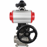 Stainless steel ball valve Elephant kshpp-316200-sa-4m310-110/220-apl210n-hdm, body material - stainless steel AISI 316, ball material - stainless steel AISI 316, seal - PTFE, pneumatic actuator operated