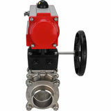 Stainless steel ball valve Elephant kshpp-316200-da-hdm, body material - stainless steel AISI 316, ball material - stainless steel AISI 316, seal - PTFE, pneumatic actuator operated