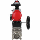 Stainless steel ball valve Elephant kshpp-316200-da-4m310-110/220-apl210n-hdm, body material - stainless steel AISI 316, ball material - stainless steel AISI 316, seal - PTFE, pneumatic actuator operated