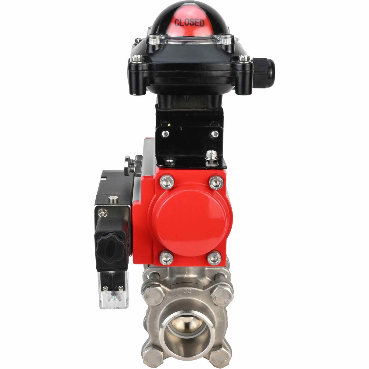 Stainless steel ball valve Elephant kshpp-316200-da-4m310-24-apl210n, body material - stainless steel AISI 316, ball material - stainless steel AISI 316, seal - PTFE, pneumatic actuator operated