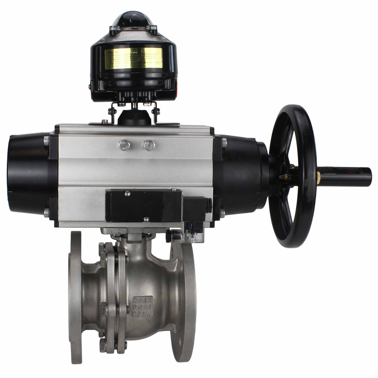 Ball valves Elephant BV3232P(2pc)-FP-F-ISO-H DN80-100 16 bar, full bore flanged, stainless steel SS316, seal - PTFE, with pneumatic actuator PA-DA-105-1 double acting, with pneumatic distributor 4M310-08 24V , with LSU APL-510N EX