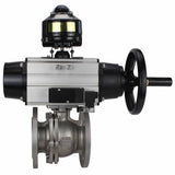 Ball valves Elephant BV3232P(2pc)-FP-F-ISO-H DN80-100 16 bar, full bore flanged, stainless steel SS316, seal - PTFE, with pneumatic actuator PA-DA-105-1 double acting, with pneumatic distributor 4M310-08 24V , with LSU APL-510N EX