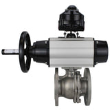Ball valves Elephant BV3232P(2pc)-FP-F-ISO-H DN80-100 16 bar, full bore flanged, stainless steel SS316, seal - PTFE, with pneumatic actuator PA-DA-105-1 double acting, with pneumatic distributor 4M310-08 24V , with LSU APL-510N EX