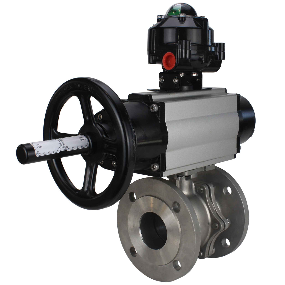 Ball valves Elephant BV3232P(2pc)-FP-F-ISO-H DN80-100 16 bar, full bore flanged, stainless steel SS316, seal - PTFE, with pneumatic actuator PA-DA-105-1 double acting, with pneumatic distributor 4M310-08 24V , with LSU APL-510N EX
