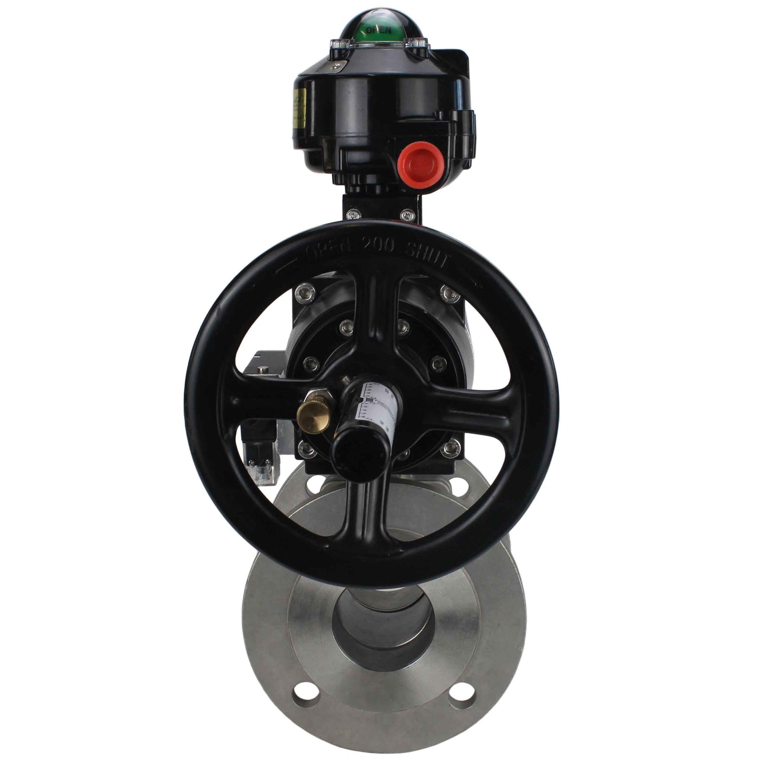 Ball valves Elephant BV3232P(2pc)-FP-F-ISO-H DN80-100 16 bar, full bore flanged, stainless steel SS316, seal - PTFE, with pneumatic actuator PA-DA-105-1 double acting, with pneumatic distributor 4M310-08 NAMUR 24V , with LSU APL-510N EX