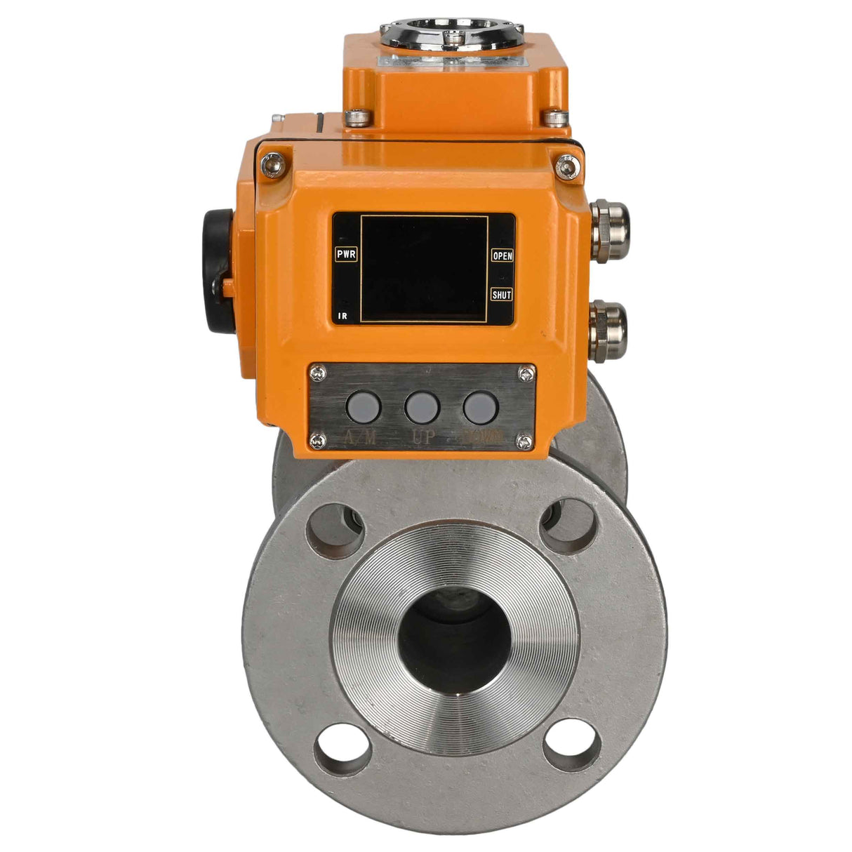 Ball valves Elephant BV3131P(3pc)-FP-F-ISO-H three-piece, full bore, flanged, body - stainless steel SS304, seal - PTFE, with 1/4-turn electric drive QT-N-003EM-O1-24VDC-U1 24V HARK