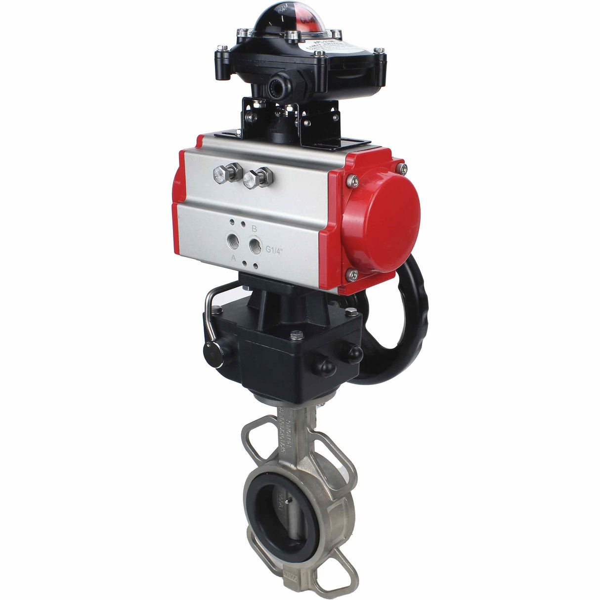 Water Butterfly Valve Elephant 316l-viton-da-apl210n-hdm, body material - stainless steel AISI 316L, disk material - stainless steel AISI 316L, seal - VITON, pneumatic actuator operated