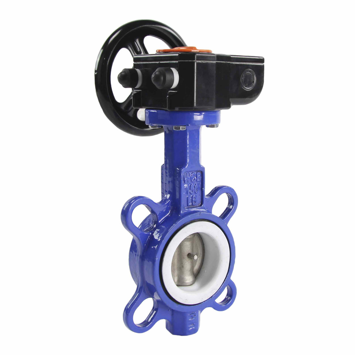 Water Butterfly Valve Elephant WCB-316L-PTFE body material - Carbon steel WCB, disk material - Stainless steel AISI 316L, seal - PTFE with gear Pro-Gear X-W