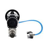 Ball valves Elephant BV3131P(3pc)-FP-W-ISO-H LONG,  body material - Stainless steel AISI 304, seal - PTFE / PTFE / Teflon, with pneumatic actuator double action PA-DA-105-1, 4V320-10 220V