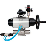 Ball valves Elephant BV3131P(3pc)-FP-W-ISO-H LONG,  body material - Stainless steel AISI 304, seal - PTFE / PTFE / Teflon, with pneumatic actuator double action PA-DA-105-1, 4V320-10 220V, LSU APL-210N, ATU AFC2000